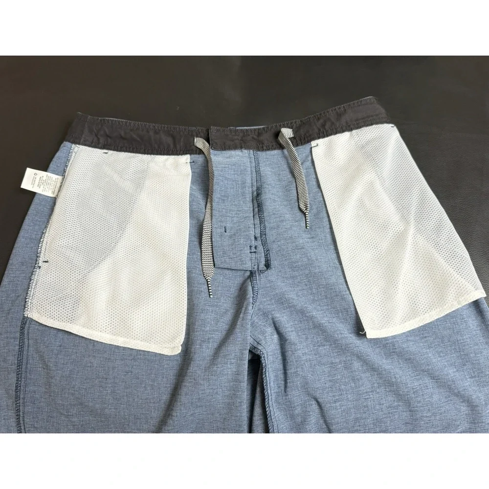 Goodfellow & Co Mens 32 Hybrid Swim Shorts Blue Heather Stretch Trunk 10.5 In.